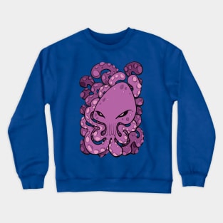 Octopus Squid Kraken Cthulhu Sea Creature - Spring Crocus Pink Crewneck Sweatshirt